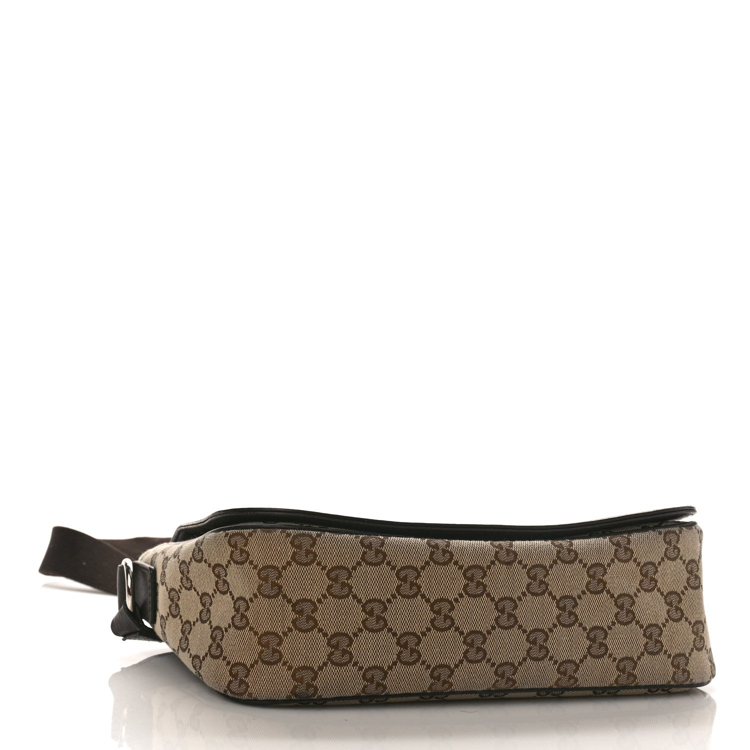 Gucci Monogram Flap Messenger Bag Beige Dark Brown 4 of 10