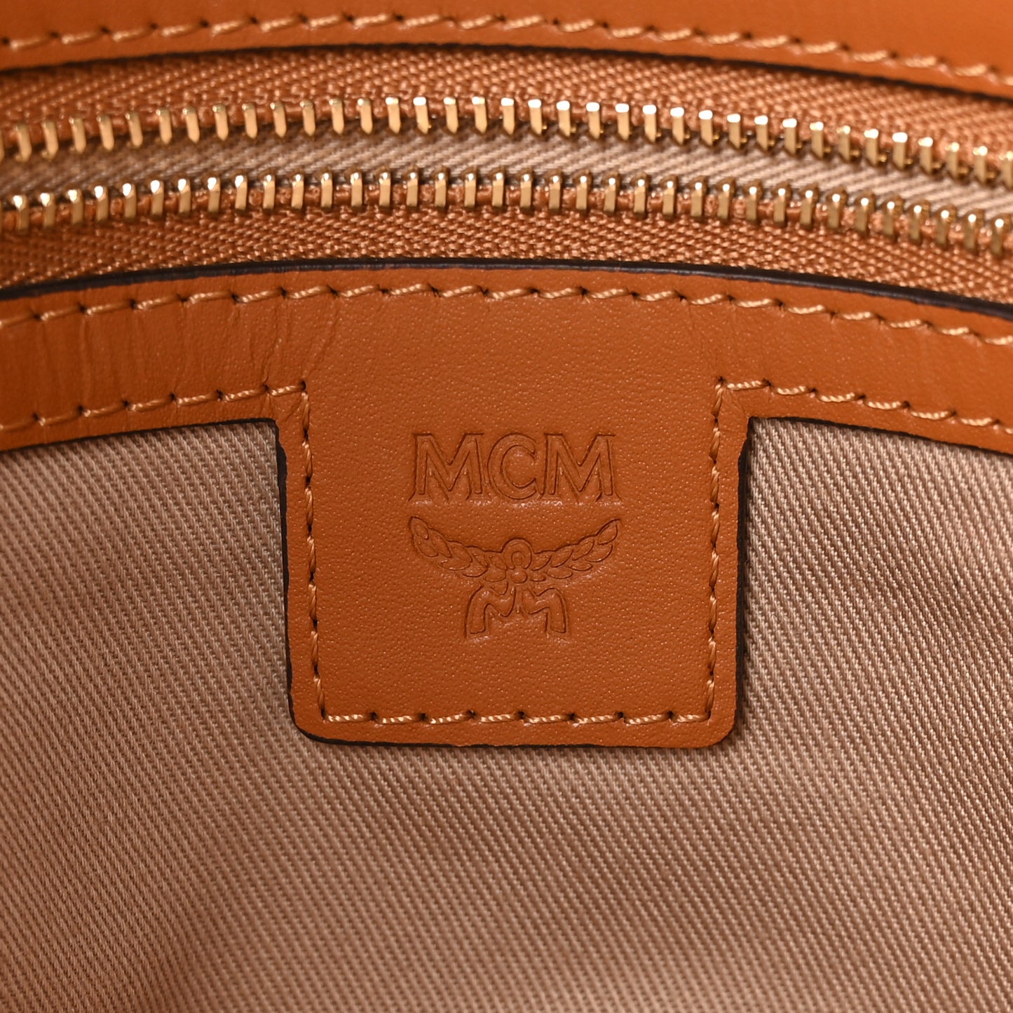 Visetos Large Zip Pouch Cognac