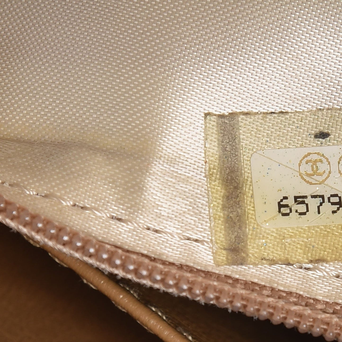 Metallic Caviar Quilted Medium Single Flap Beige