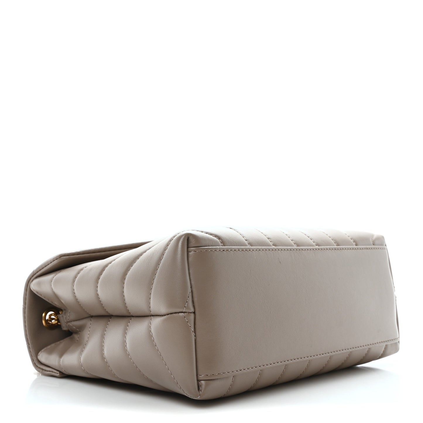 Calfskin Y Quilted Monogram Small Loulou Crossbody Bag Greyish Brown
