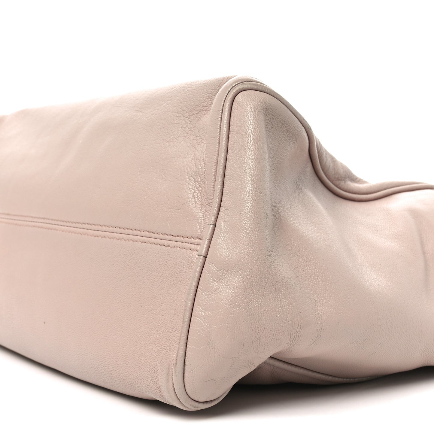 Goatskin Top Handle Boston Bag Pink Red