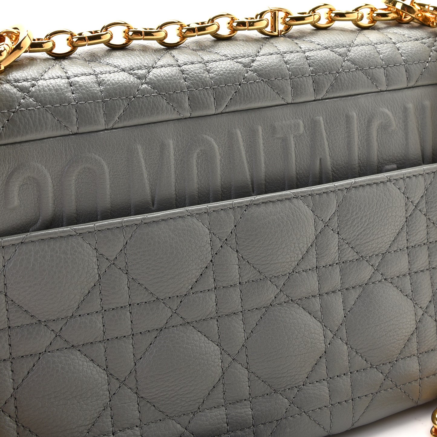 Lambskin Cannage Medium Caro Bag Grey