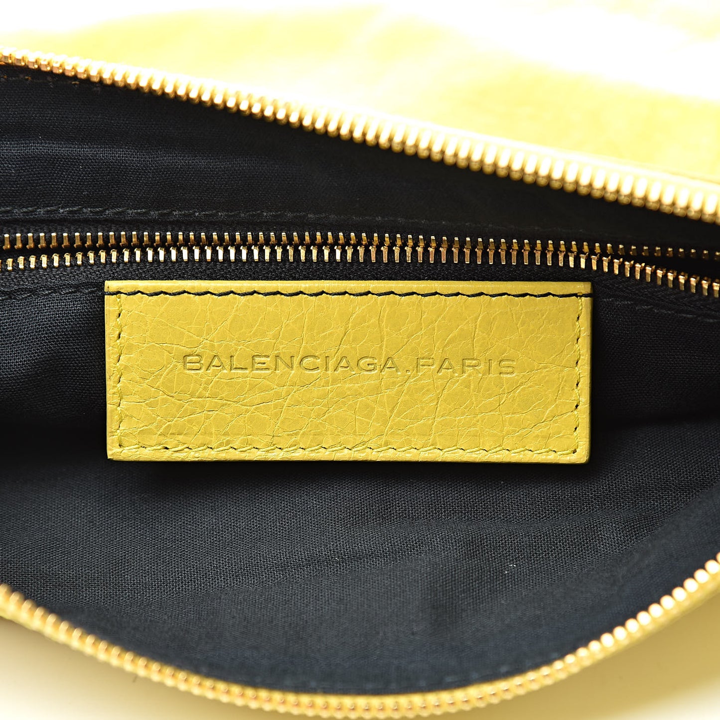Agneau Giant 12 Gold Hardware Flat Handle Clutch Curry
