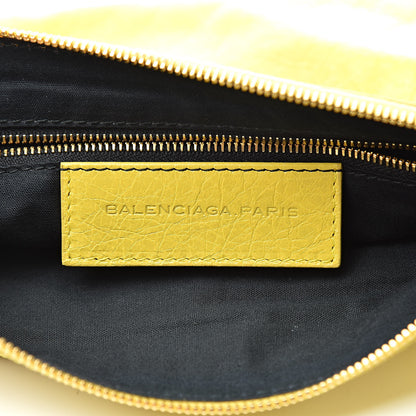 Balenciaga Agneau Giant 12 Gold Hardware Flat Handle Clutch Curry 8 of 9