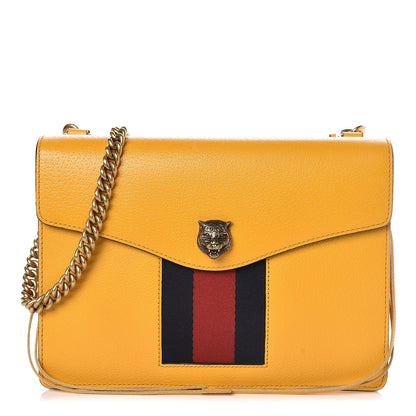 Gucci Textured Calfskin Web Animalier Chain Shoulder Bag Crop 1 of 7