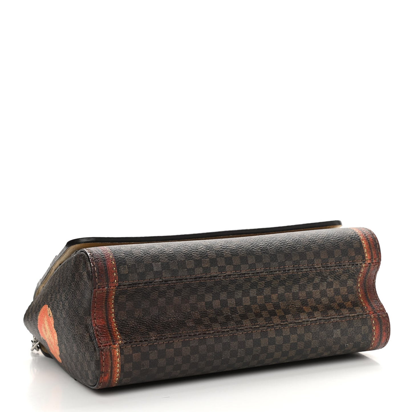 Transformed Damier Ebene Time Trunk Twist Shoulder Bag MM Black