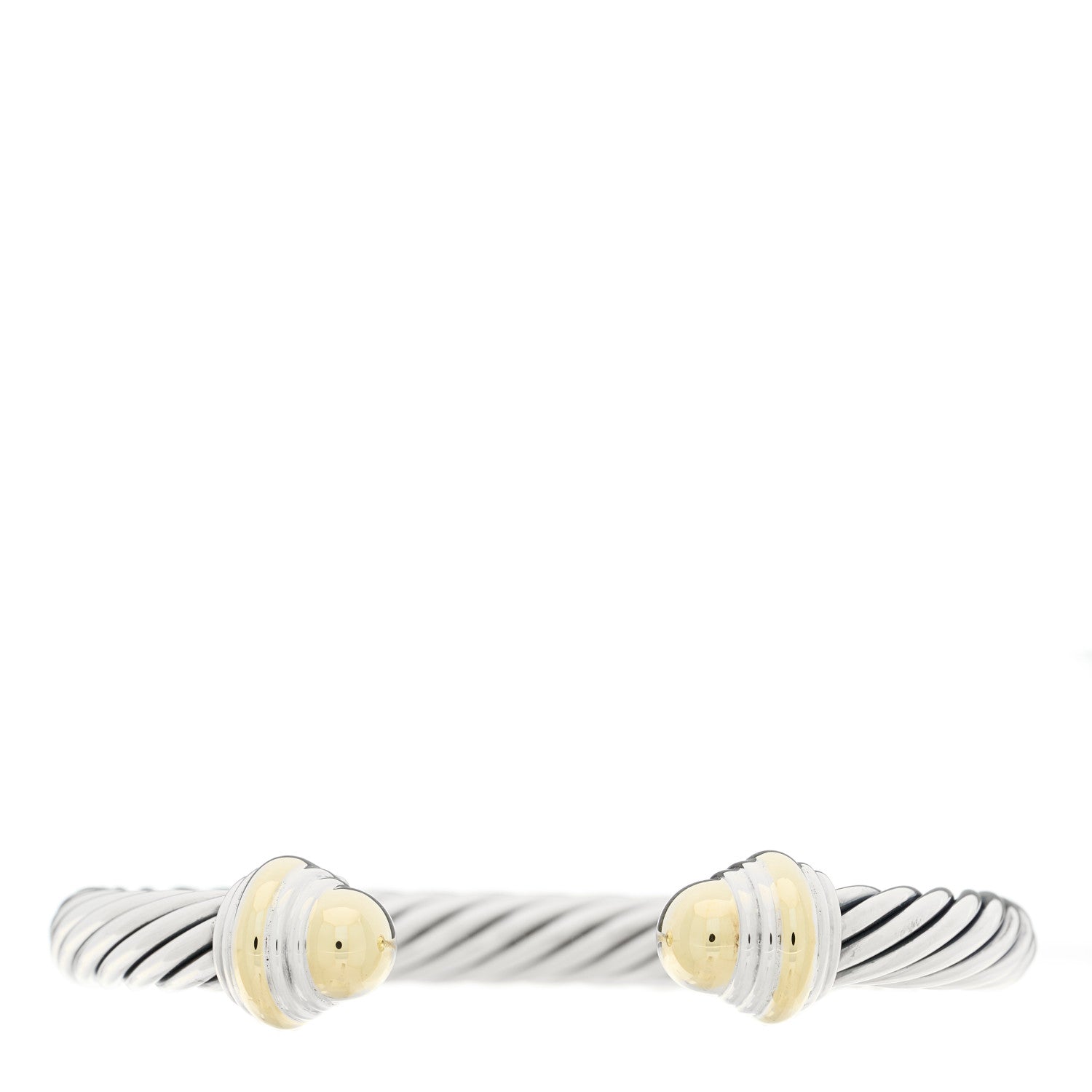 David Yurman Sterling Silver 14K Yellow Gold 7mm Cable Classics Dome Bracelet 1 of 3