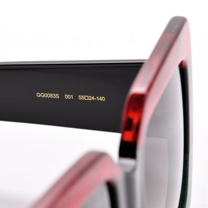 Gucci Square Frame GG0083S Sunglasses Glitter Red Black Green 5 of 8