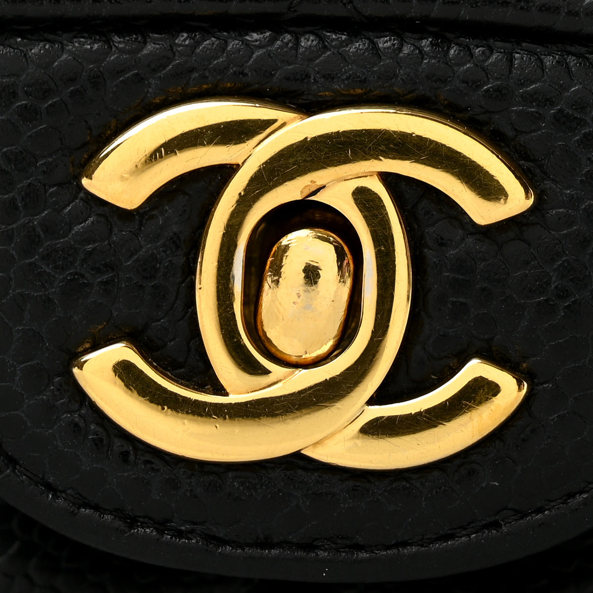 Caviar Quilted Medium Double Flap Black