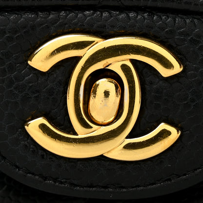 Chanel Caviar Quilted Medium Double Flap Black 12 of 14