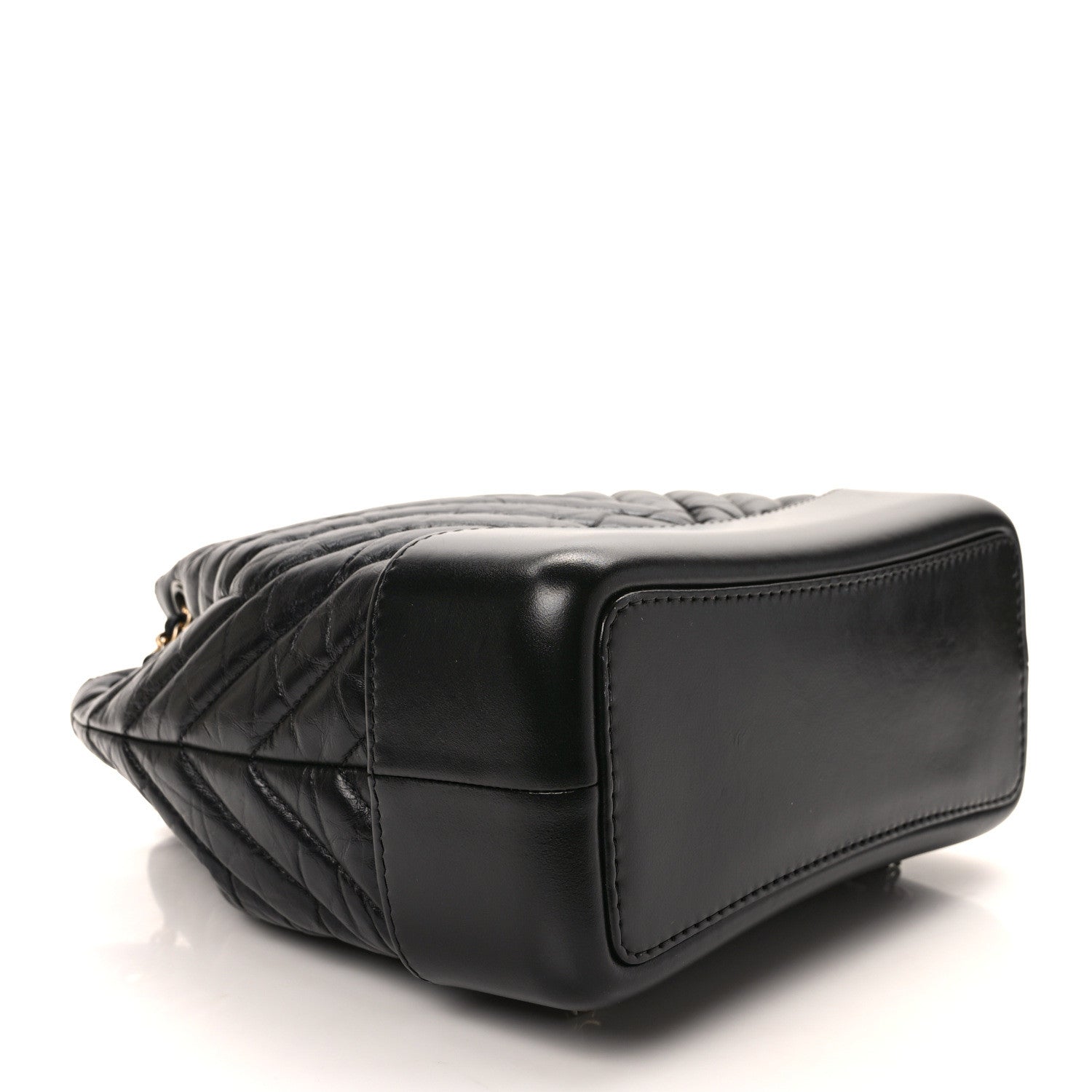 Chanel Aged Calfskin Chevron Quilted Small Gabrielle Backpack Black 4 of 12