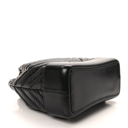 Chanel Aged Calfskin Chevron Quilted Small Gabrielle Backpack Black 4 of 12