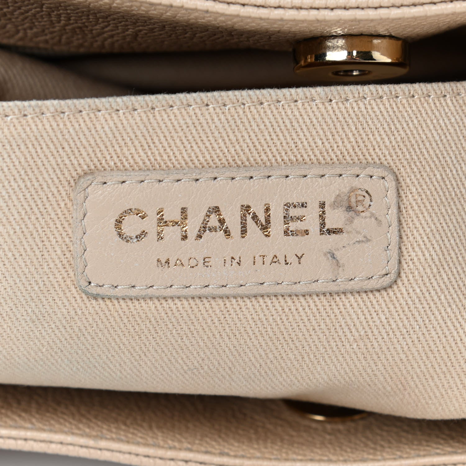 Chanel Caviar Stitched Shopping Tote Beige 6 of 14