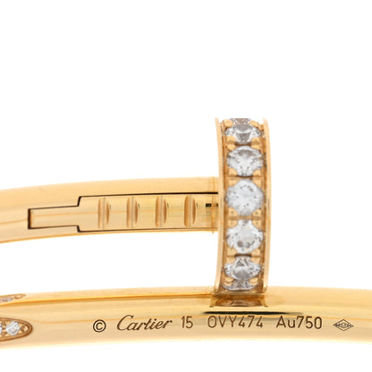 Cartier 18K Yellow Gold Diamond Juste Un Clou Bracelet 15 3 of 4