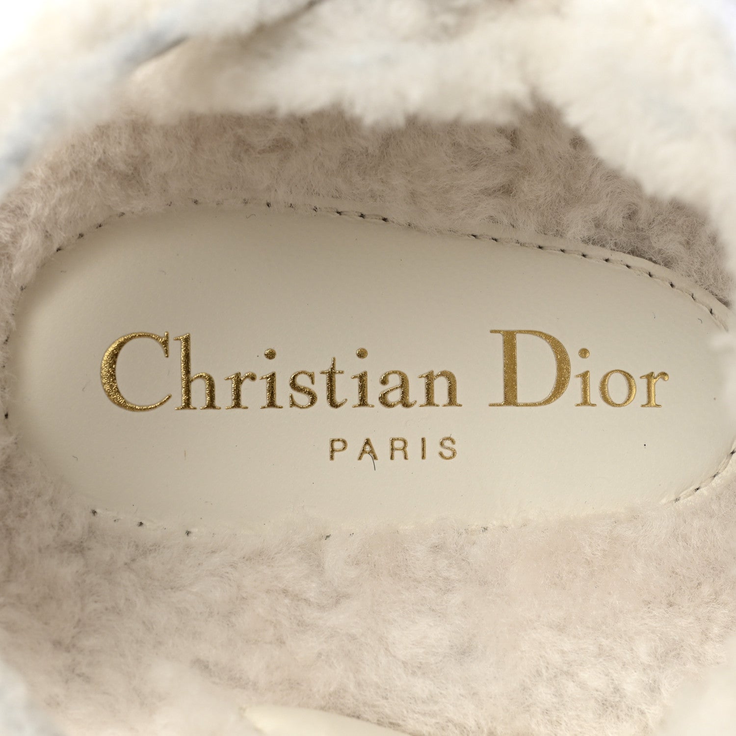 Christian Dior Shearling Dioract 10mm Sandals 38 Off White 7 of 9