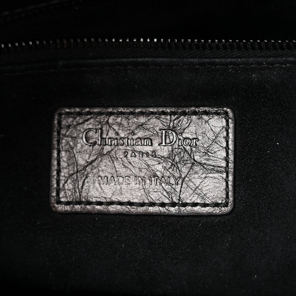 Christian Dior Crinkled Calfskin Cannage Medium Lady Dior Black 6 of 15