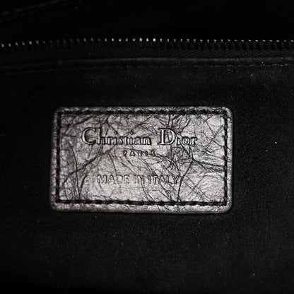 Christian Dior Crinkled Calfskin Cannage Medium Lady Dior Black 6 of 15