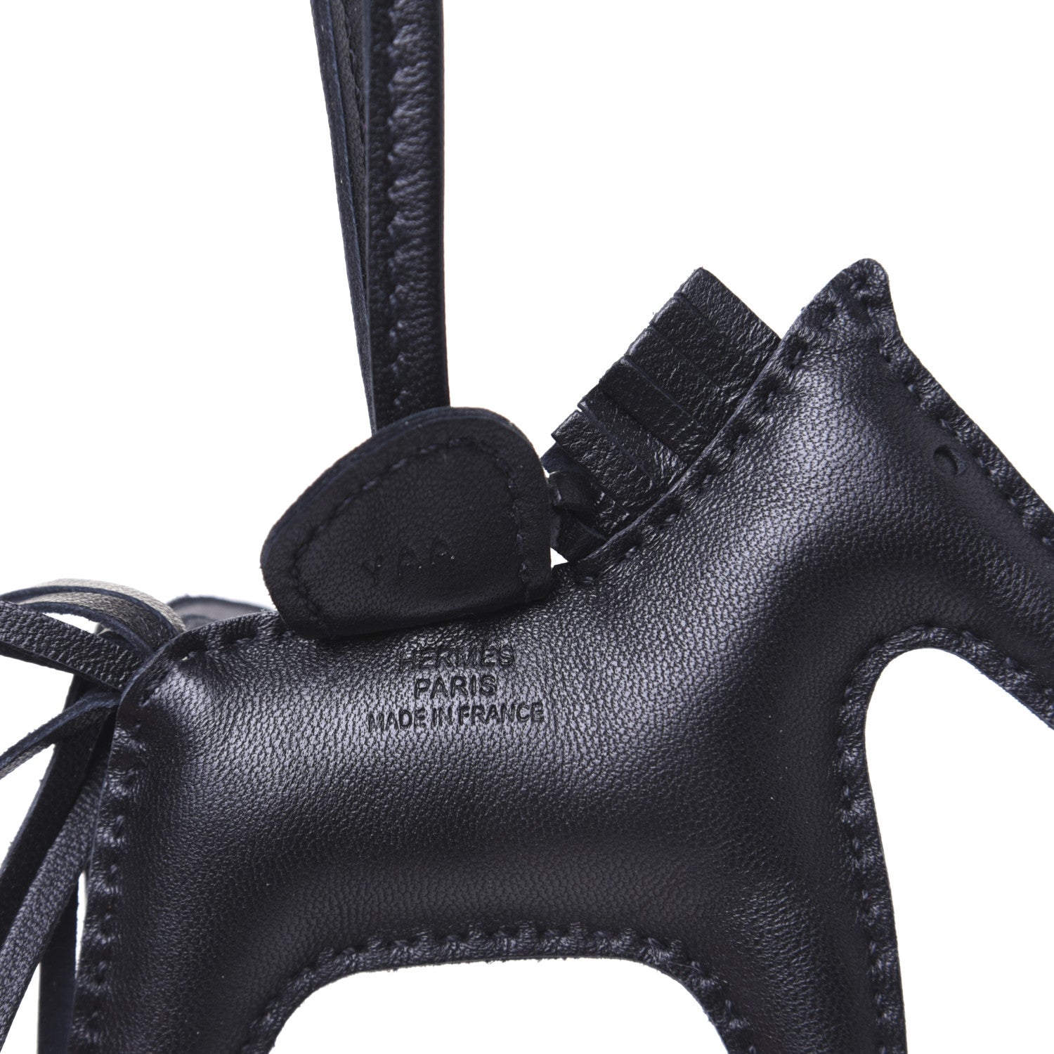 Hermes Milo Lambskin Grigri Rodeo Horse Bag Charm PM So Black 4 of 5