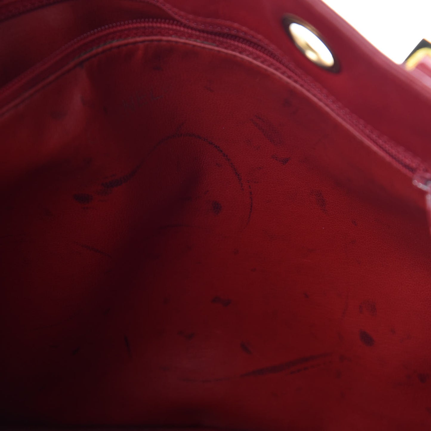Lambskin Stitched Shopper Tote Red