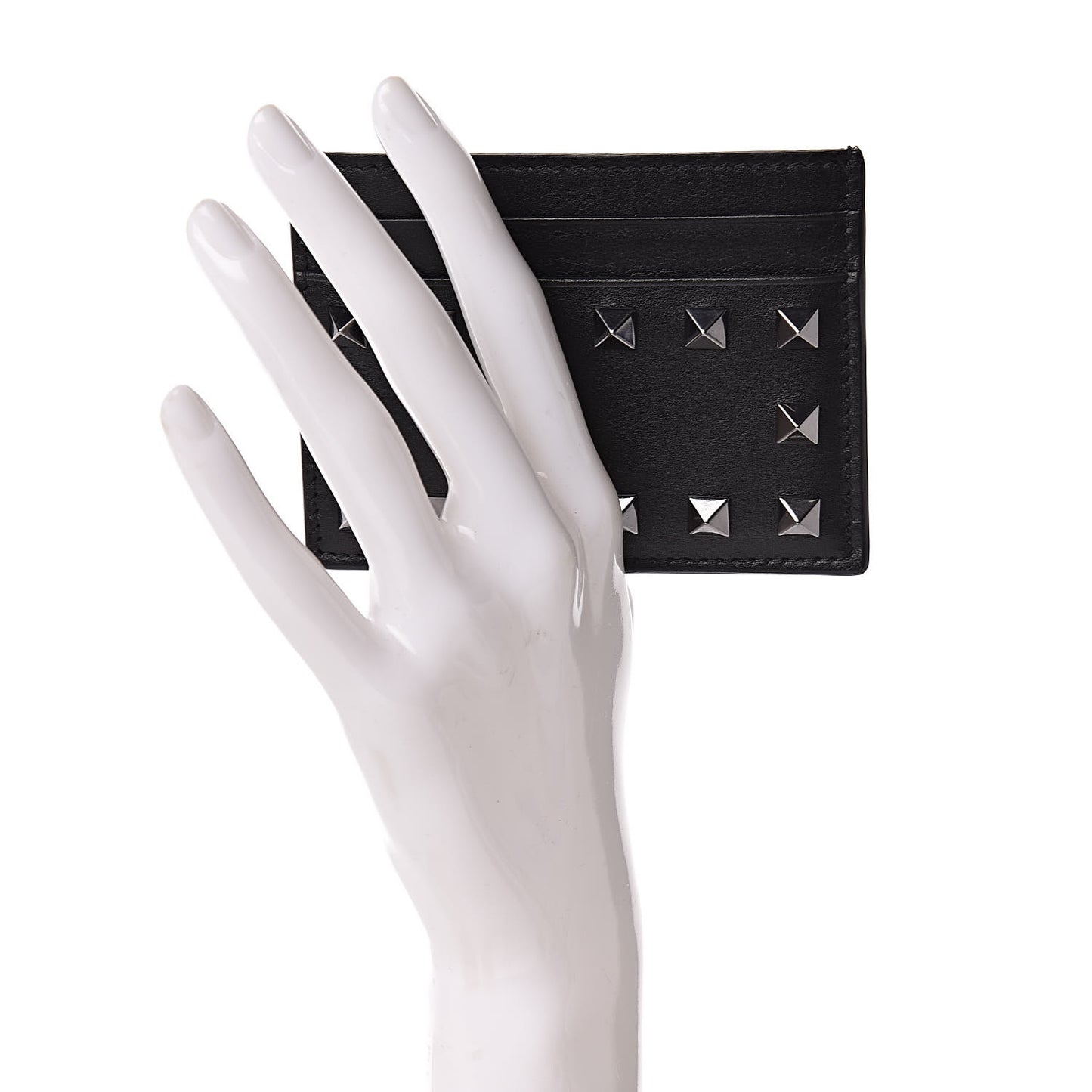 Vitello Rockstud Card Holder Black