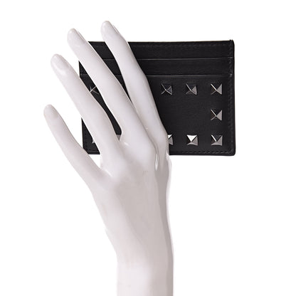 Valentino Garavani Vitello Rockstud Card Holder Black 2 of 8