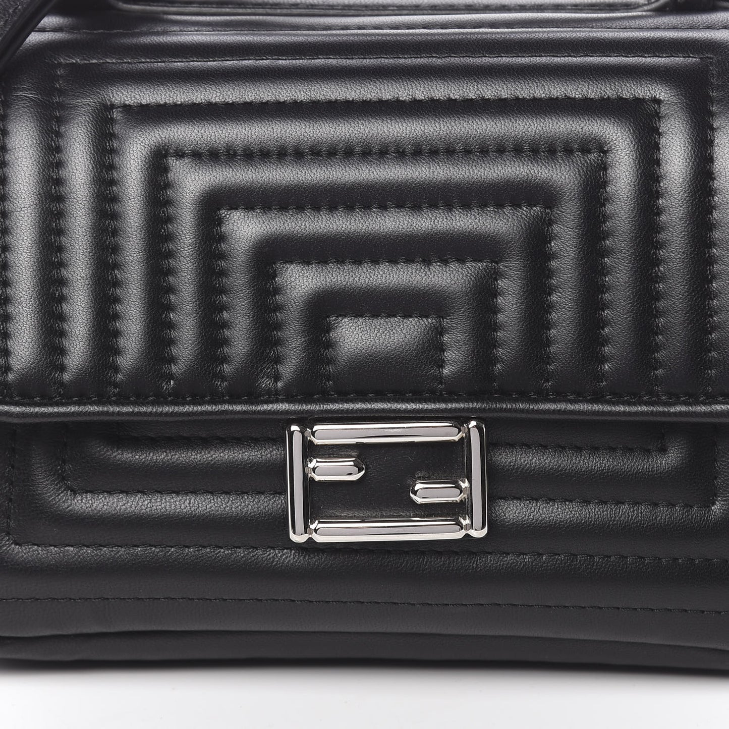 Shiny Nappa Trapuntata Micro Double Baguette Black