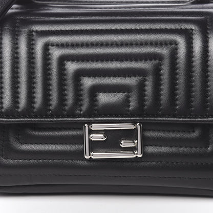 Fendi Shiny Nappa Trapuntata Micro Double Baguette Black 12 of 12