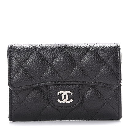 Chanel Caviar Quilted Flap Card Holder Wallet Black 1 of 7