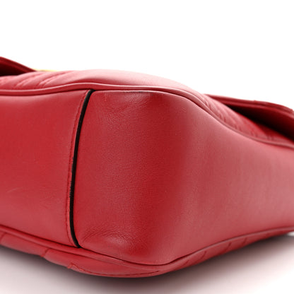 Gucci Calfskin Matelasse Medium GG Marmont Shoulder Bag Hibiscus Red 10 of 10