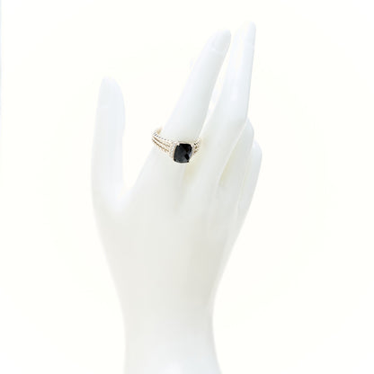 David Yurman Sterling Silver Diamond Black Onyx 10mm Petite Wheaton Ring 58 8.25 2 of 5
