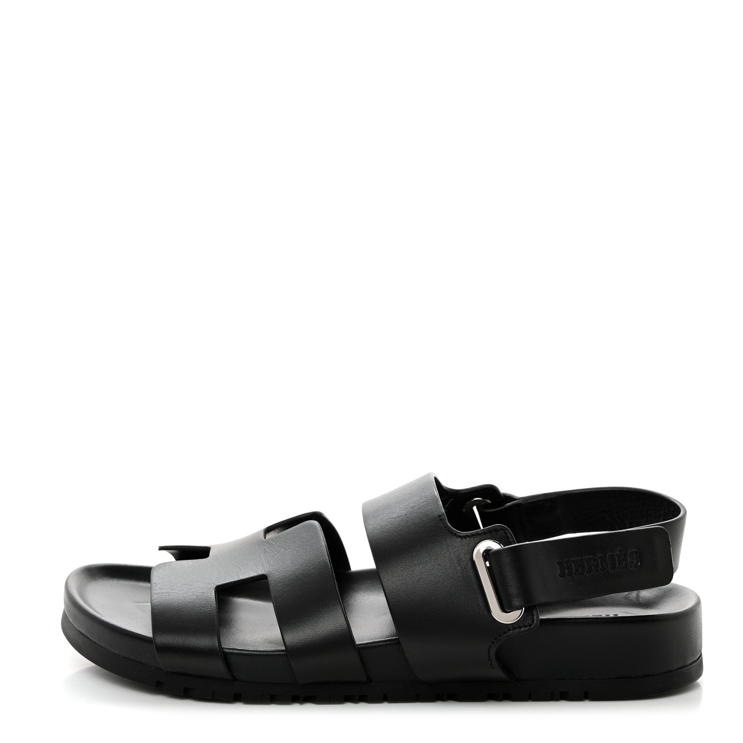 Hermes Calfskin Womens Takara Sandals 38 Black 1 of 9