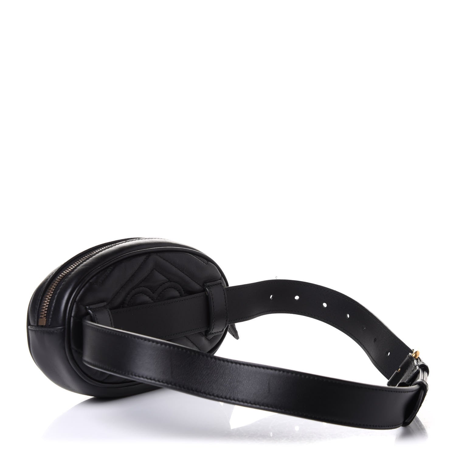 Gucci Calfskin Matelasse GG Marmont Belt Bag 75 30 Black 3 of 10