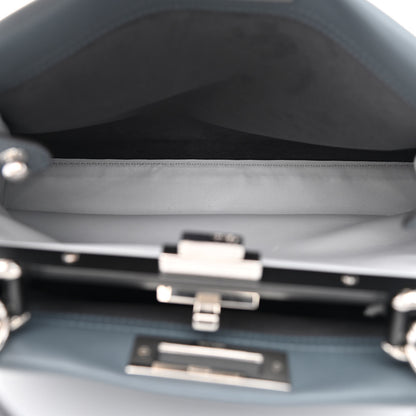 Fendi Vitello Seta Shiny Nappa Medium Peekaboo Iconic Satchel Tempesta Grigio Perla 5 of 11