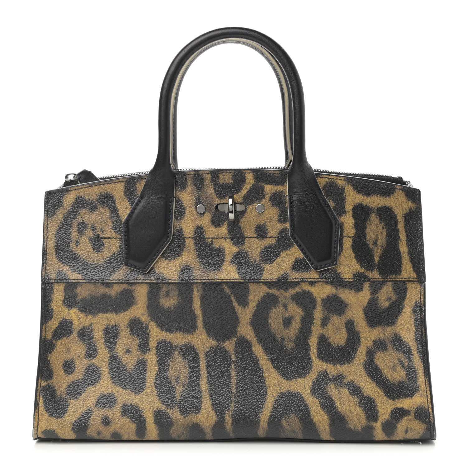 Louis Vuitton Canvas Calfskin Wild Animal Print City Steamer EW Marron 1 of 11