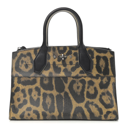 Louis Vuitton Canvas Calfskin Wild Animal Print City Steamer EW Marron 1 of 11