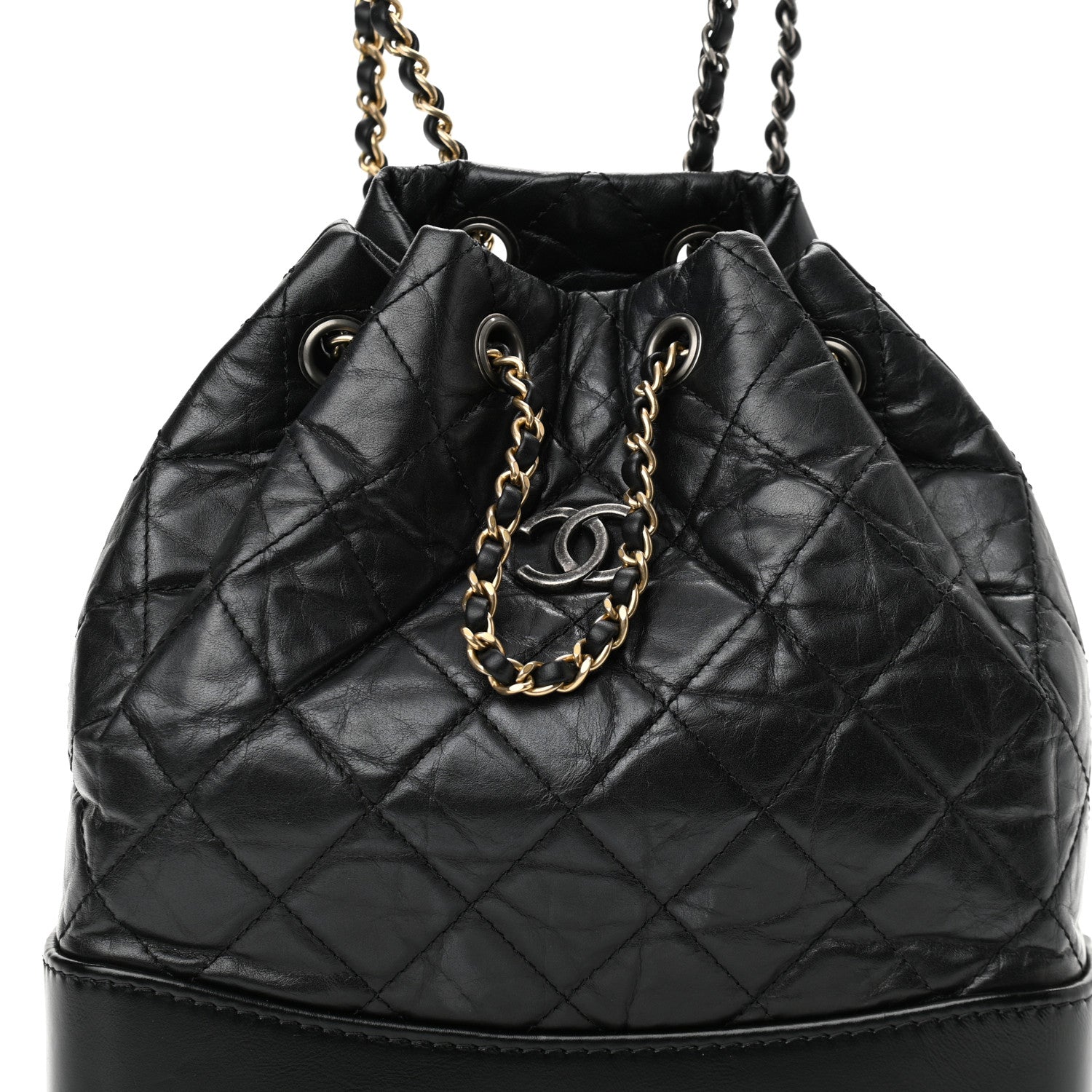 Chanel Aged Calfskin Quilted Small Gabrielle Backpack Black 8 of 11