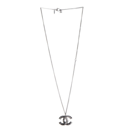 Chanel Enamel Map CC Pendant Necklace Dark Silver 3 of 6