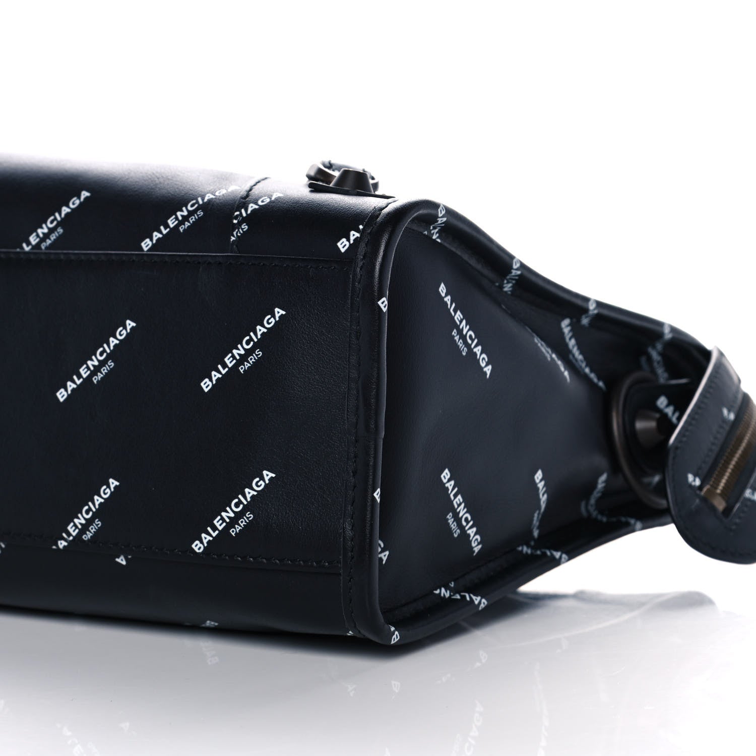 Balenciaga Veau Allover Logo Classic Hardware S City Black White 9 of 9