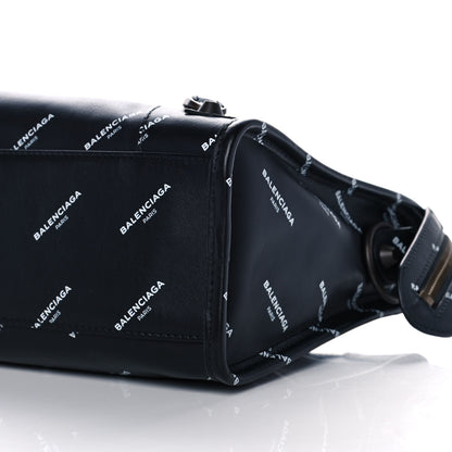 Balenciaga Veau Allover Logo Classic Hardware S City Black White 9 of 9