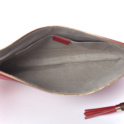 Gucci Calfskin Large Bamboo Clutch Red 5 of 9