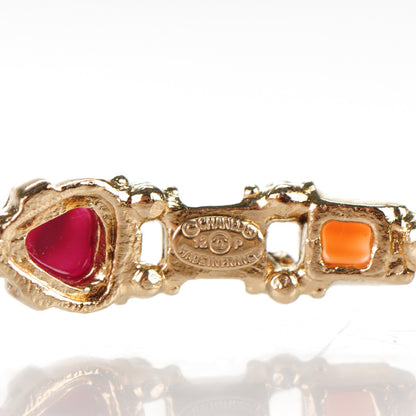 Chanel Gripoix CC Bangle Set of 3 Purple Pink Gold 5 of 5