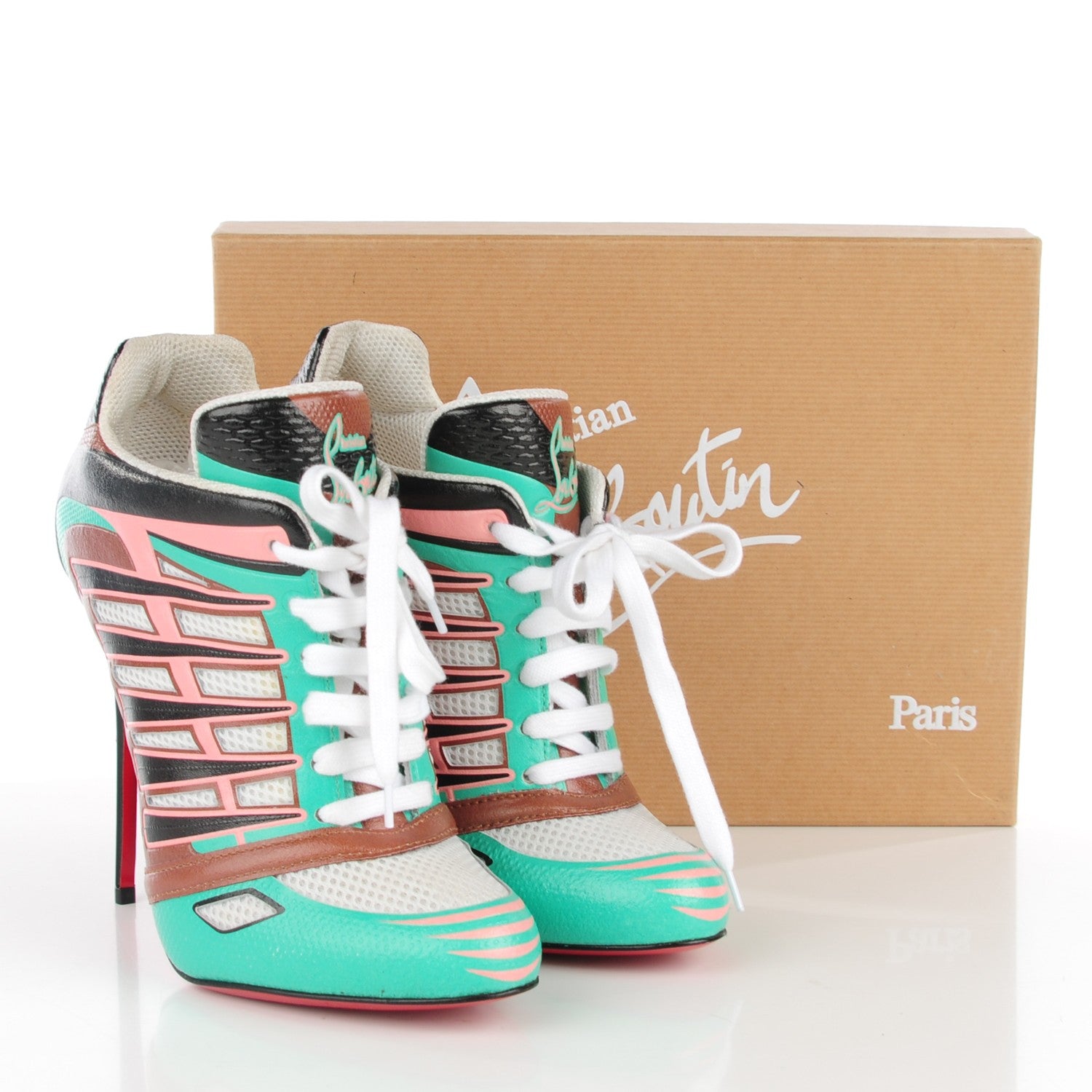 Christian Louboutin Kid Jazz Calfskin Boltina 120 Booties 38.5 Opaline Cuoio 5 of 9