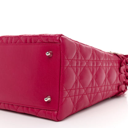Christian Dior Lambskin Cannage Bow Medium Lady Dior Fuchsia 8 of 8