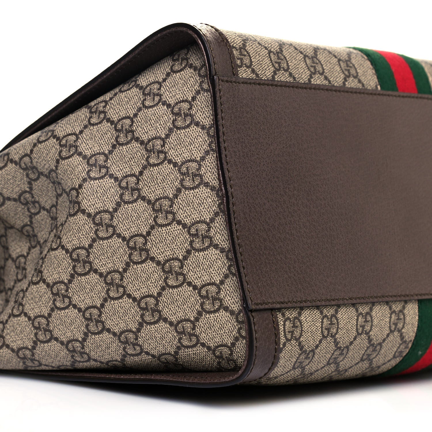 Gucci GG Supreme Monogram Web Medium Ophidia Tote Bag Brown 9 of 10