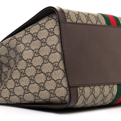 Gucci GG Supreme Monogram Web Medium Ophidia Tote Bag Brown 9 of 10