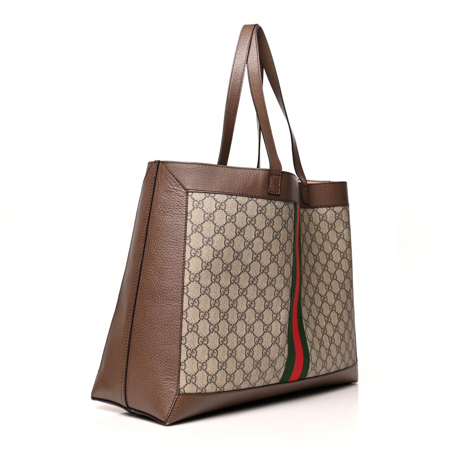 GG Supreme Monogram Web Ophidia Tote Brown