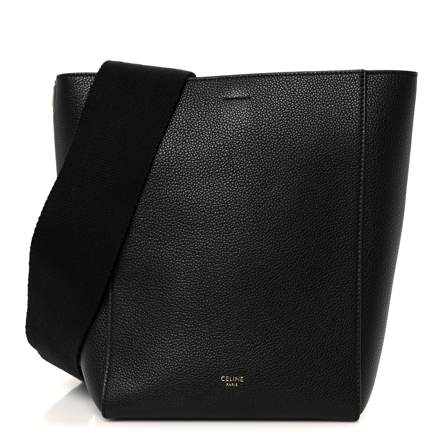 Soft Grained Calfskin Small Sangle Bucket Bag Black