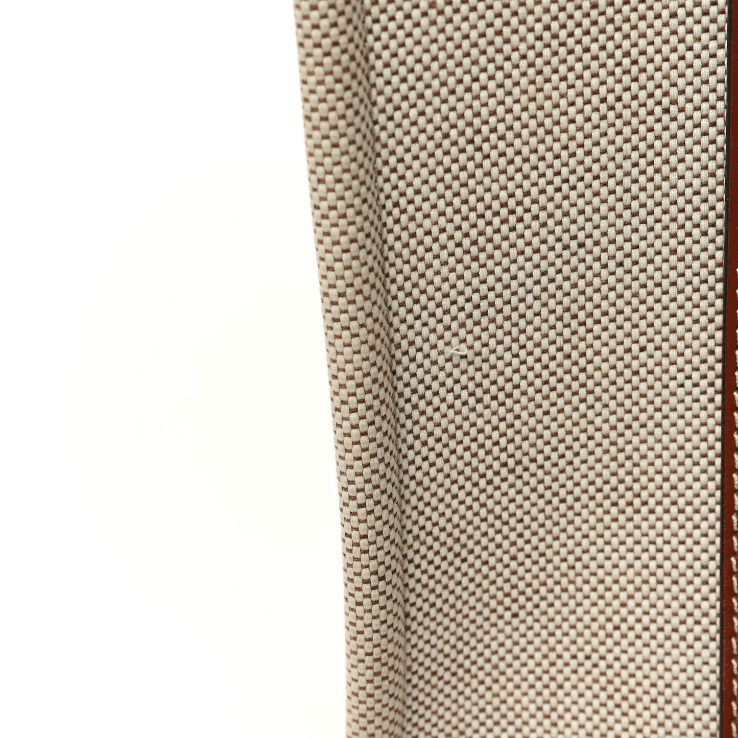 Linen Calfskin Medium Woody Ribbon Tote White Brown