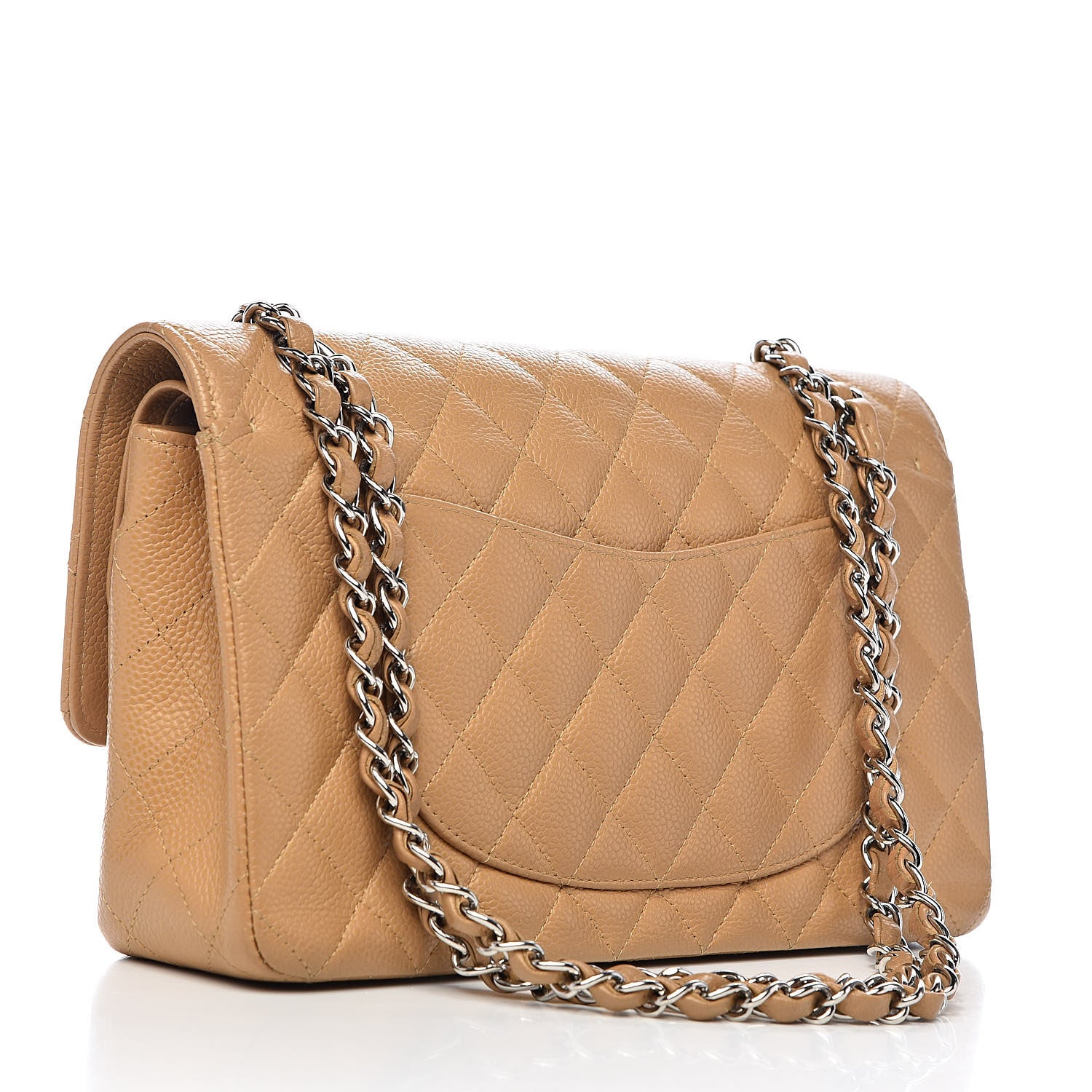 Chanel Caviar Quilted Medium Double Flap Beige 3 of 16