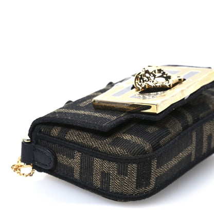 Fendi X VERSACE Fabric Jacquard Fendace FF Nano Brooch Baguette Tobacco Black 8 of 9